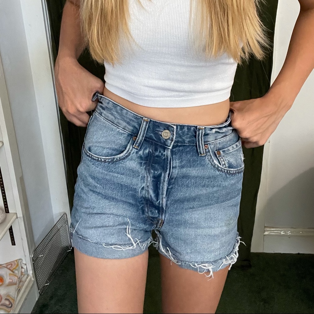 adorable denim jeans ! says size 6 but fits like a 0 or 2. great condition!